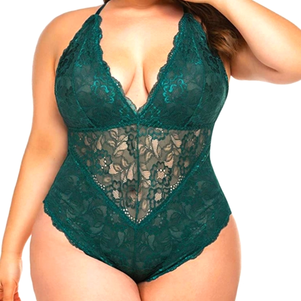 NWoT forrest green sexy body suit top